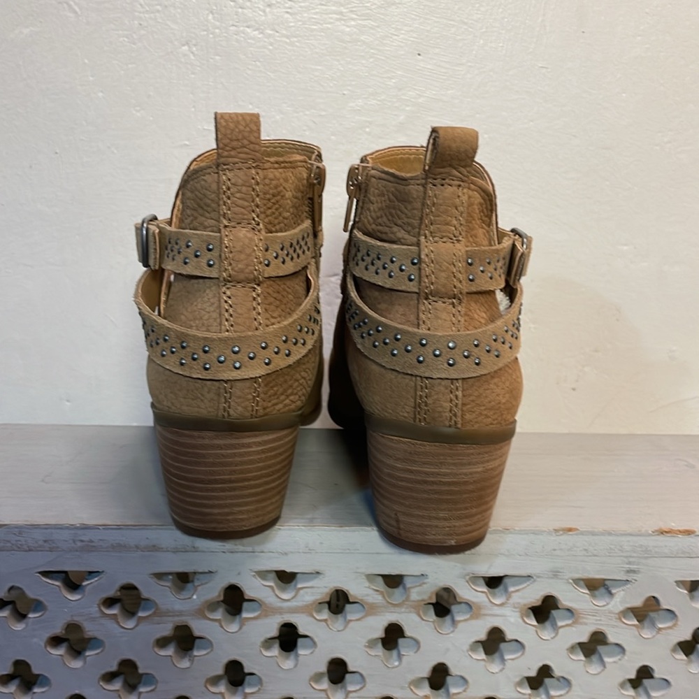 Lucky Brand Open Tow Leather Wrap Strap Ankle Boot #0205 - Picture 5 of 7